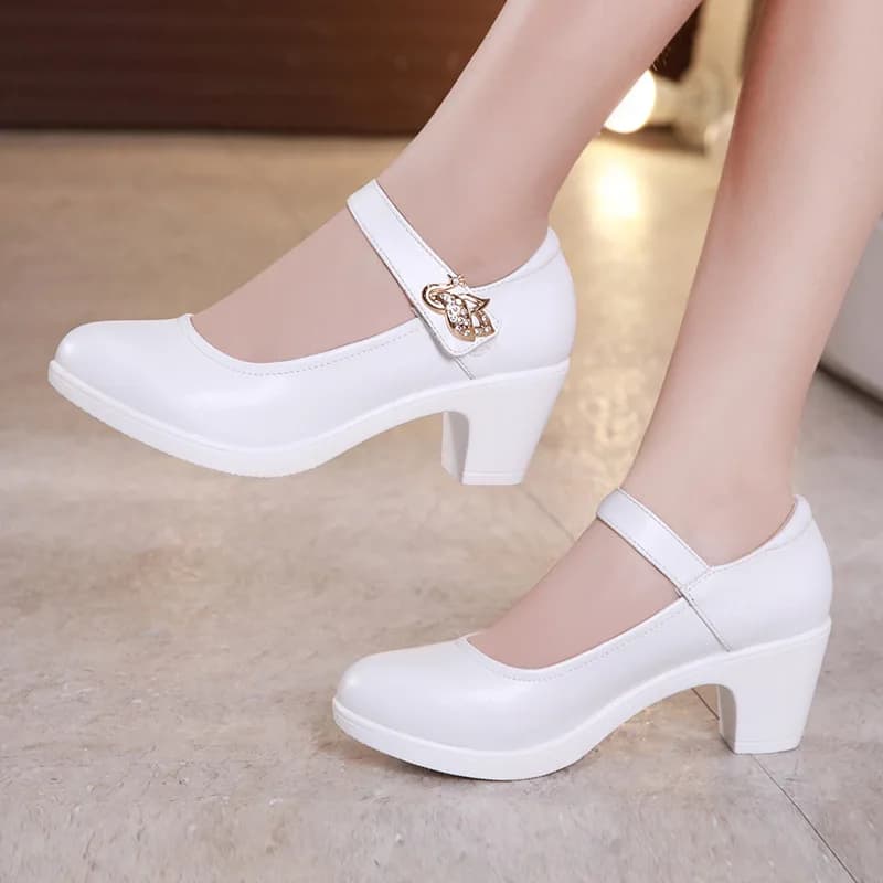sandale a talon chaussure mariage femme luxe femme mules femme chaussures femme 2021 chaussure luxe Comemore – escarpins à talons mi-hauts pour femmes, chaussures de mariée élégantes, noir et blanc,