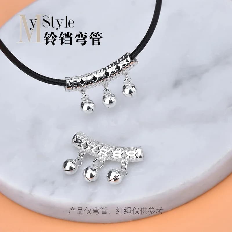 (son) 925 pur argent cloche gland creux coude argent Tube main Bracelet à bricoler soi-même accessoires matériel sac
