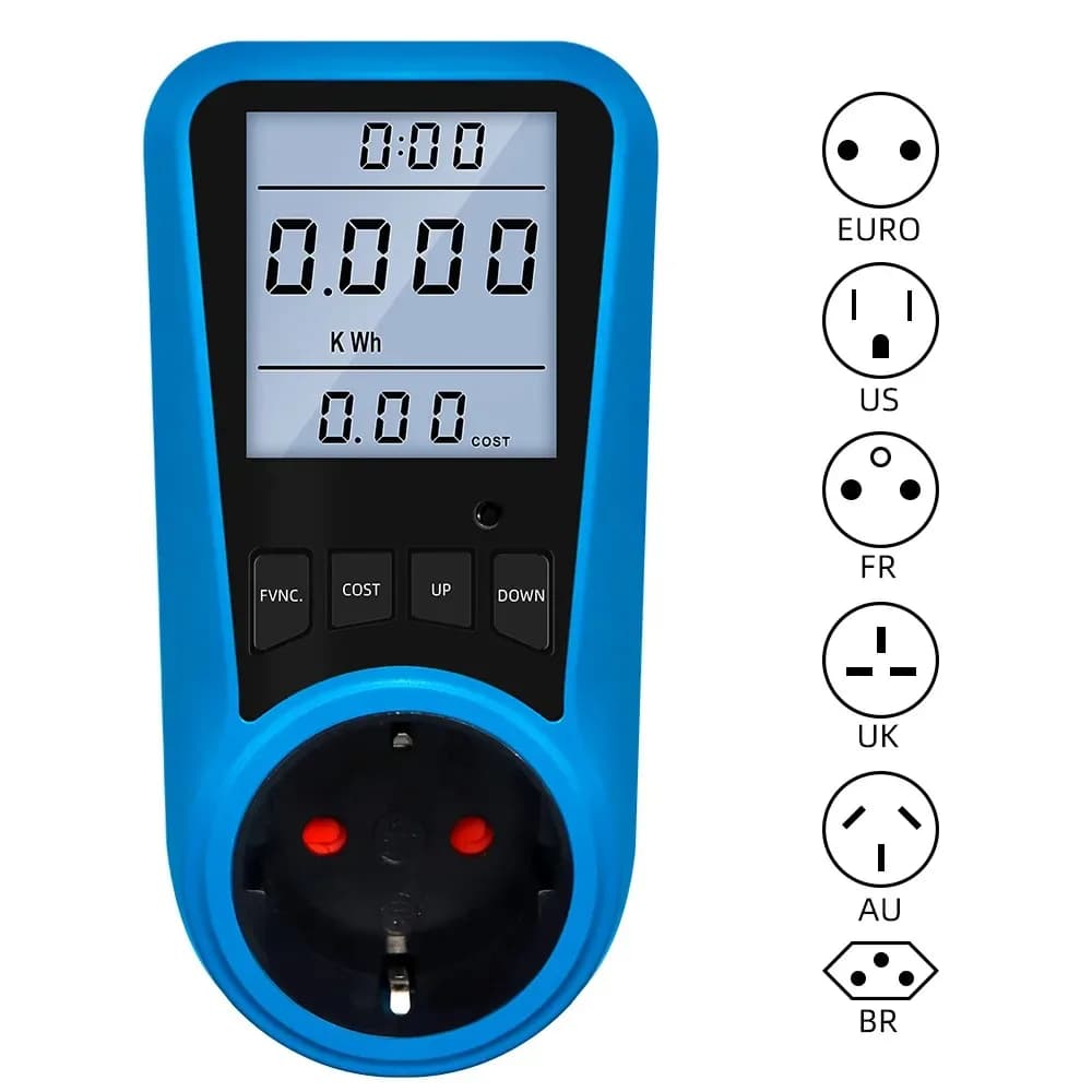 Prise ue compteur de courant numérique voltmètre compteur de puissance ca temps Watt puissance testeur d'énergie wattmètre US UK AU FR BR IT prise