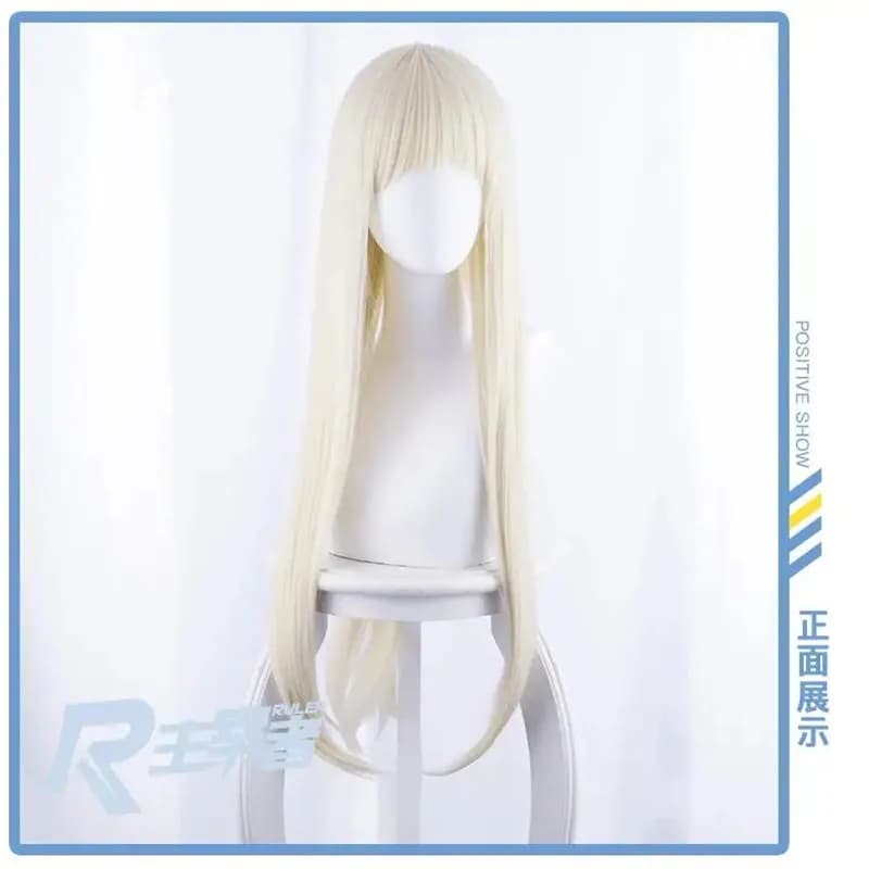 Perruque de Cosplay Longue à Cheveux Dorés pour Femme, 80cm, Dessin Animé, Yomoduki Runa, Halloween