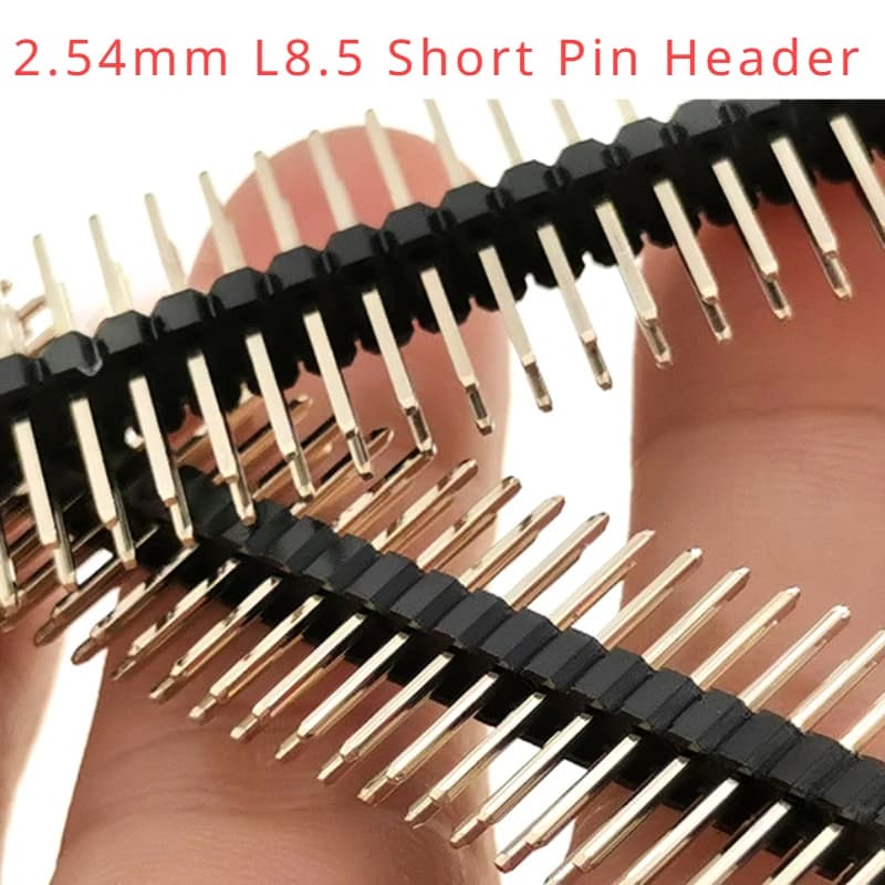 Connecteur PCB à profil court, 100 pièces, 2.54mm, L8.5 mm, 2x2/3/4/5/6P, 10 pièces 40P, droit double nucléo0.8U or installaway, broche mâle