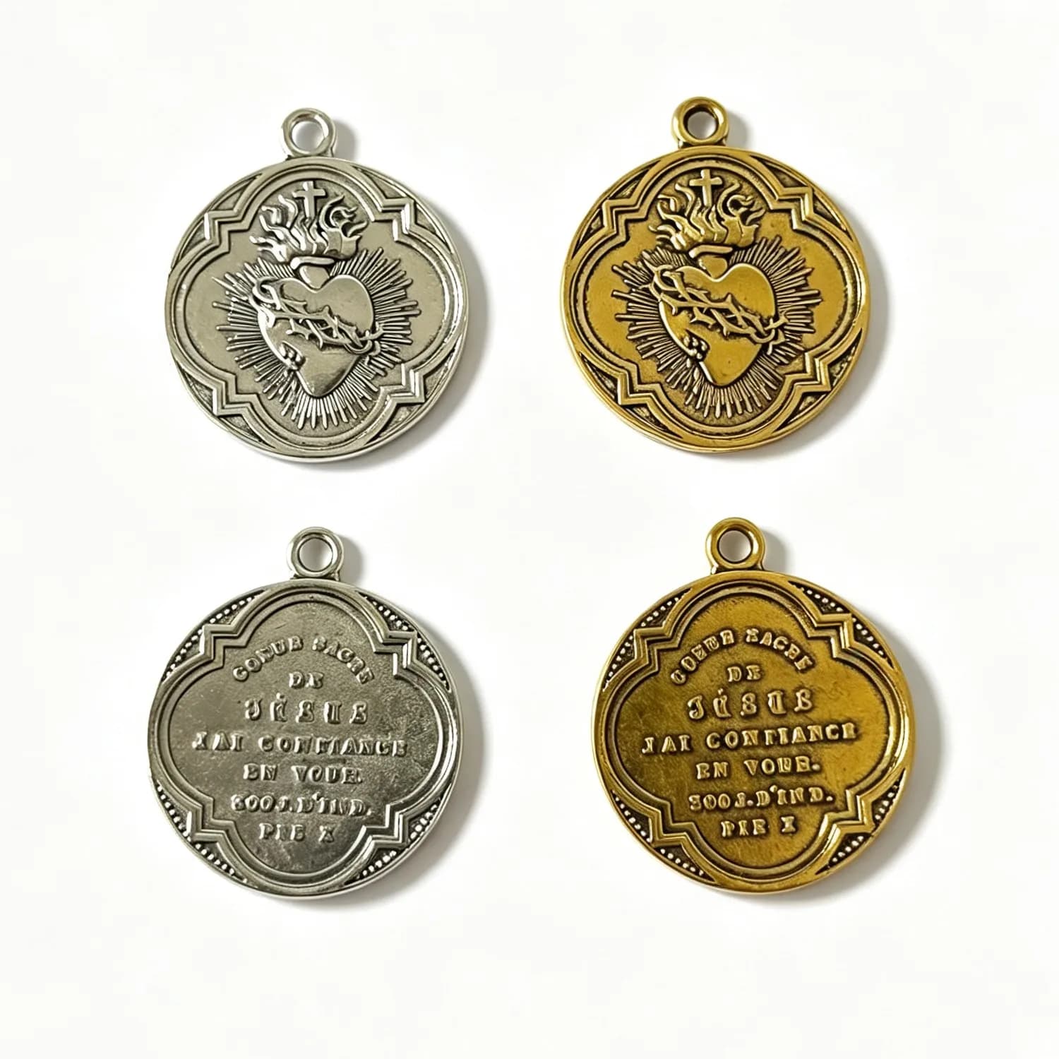 Breloques en alliage de 21mm, 10 pièces, breloques rondes en forme de croix religieuse, H0270