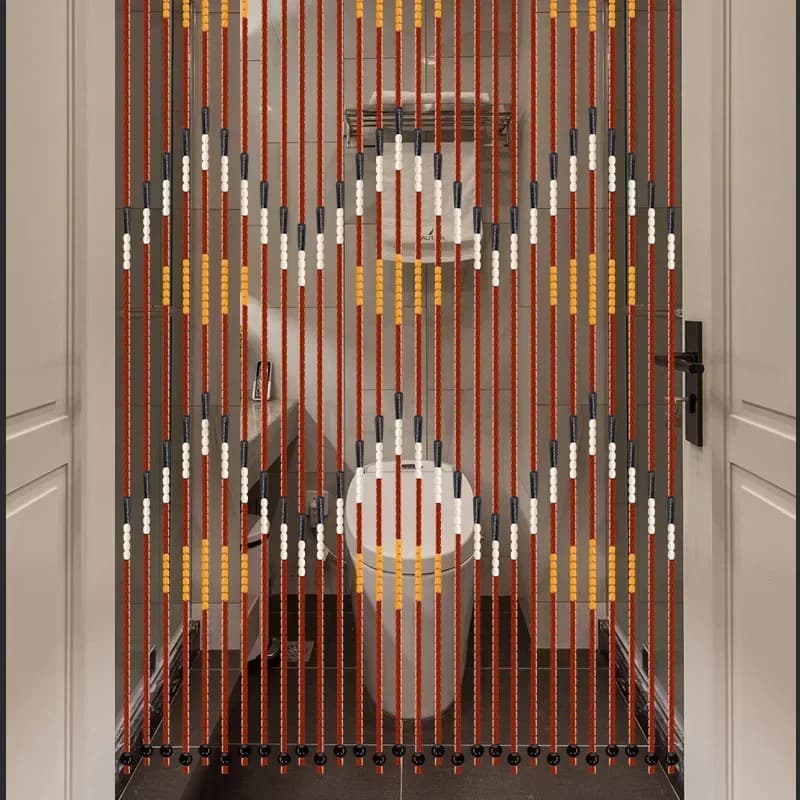 Rideau de perles en bois fait à la main, corde ondulée rétro, stores en bois, moustiquaire pour porche ou chambre à coucher, diviseur, décoration artistique pour la maison
