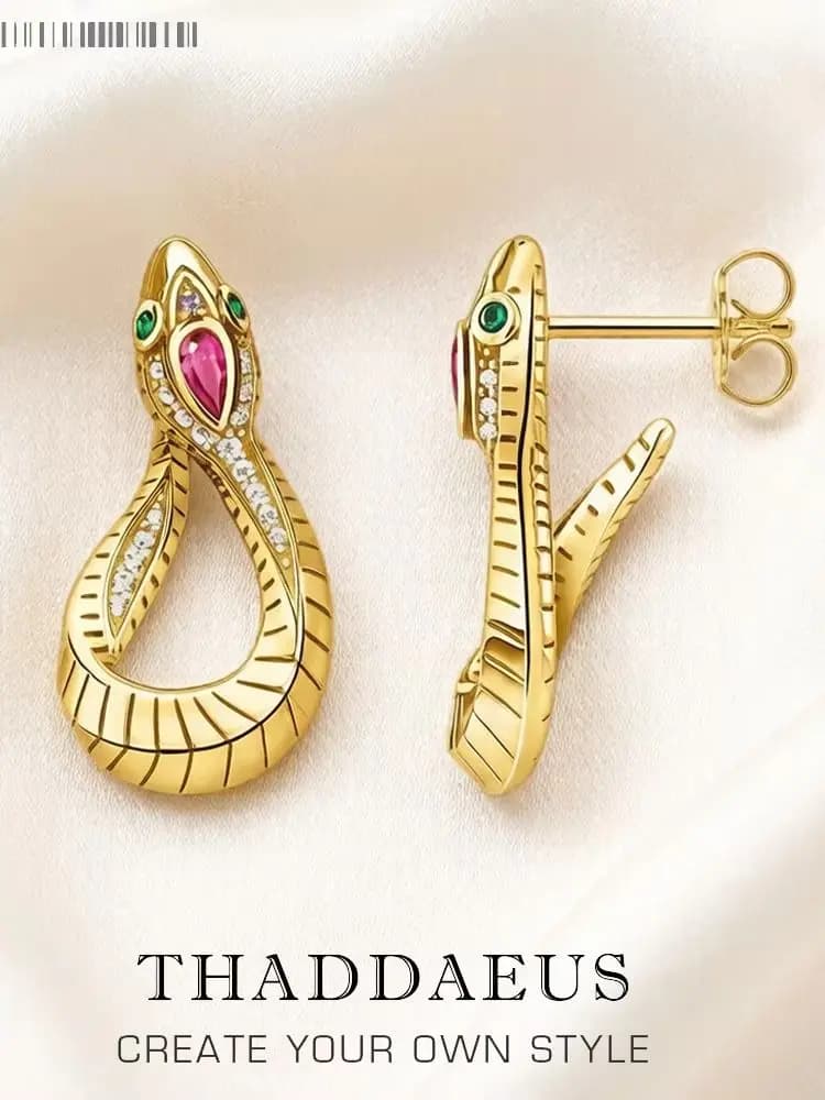Boucles d'oreilles à charnière serpent or Style européen bohème bons bijoux fins pour femmes nouveau cadeau de séduction en argent Sterling 925