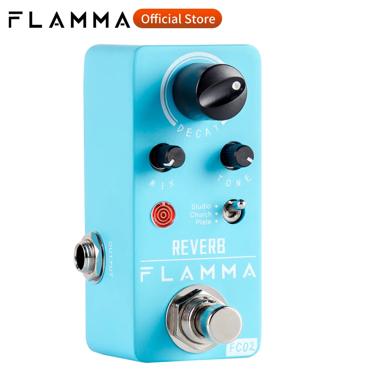 FLAMMA – pédale de guitare électrique FC02, avec effets de réverbération, avec plateau d'église en Studio, True Bypass, avec alimentation électrique