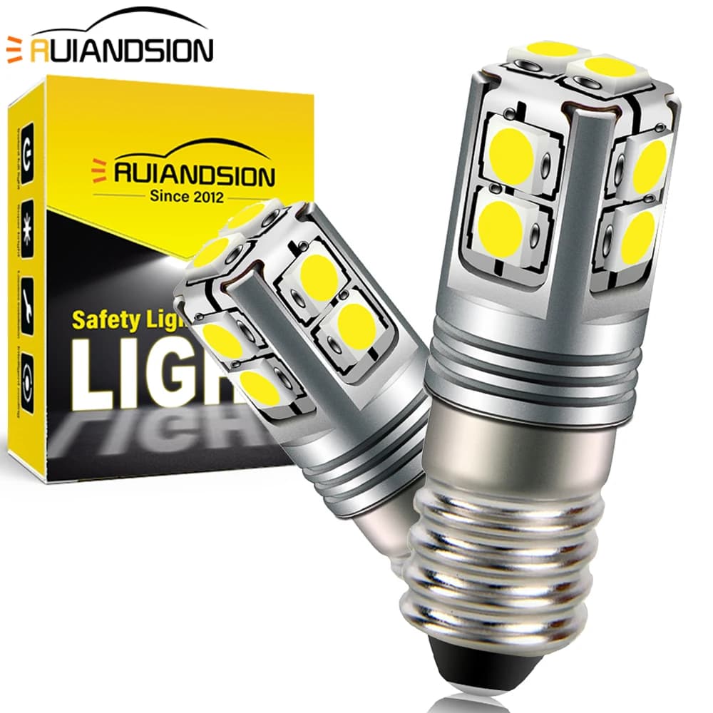 1 pièce Ampoule de remplacement Maglite E10 P13.5S PR2 3030SMD 6V-40V 9V 12V 18V 24V 30V 36V 40V pour lampe torche 4-9D 600Lm 6000K 4300K