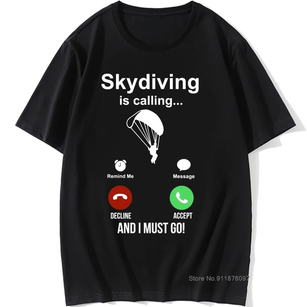 T-shirt graphique vintage à manches courtes pour hommes, Sky3/4, Is Calling, Jumping Planes, Parachute, Boyfriend, Harajuku, Gift
