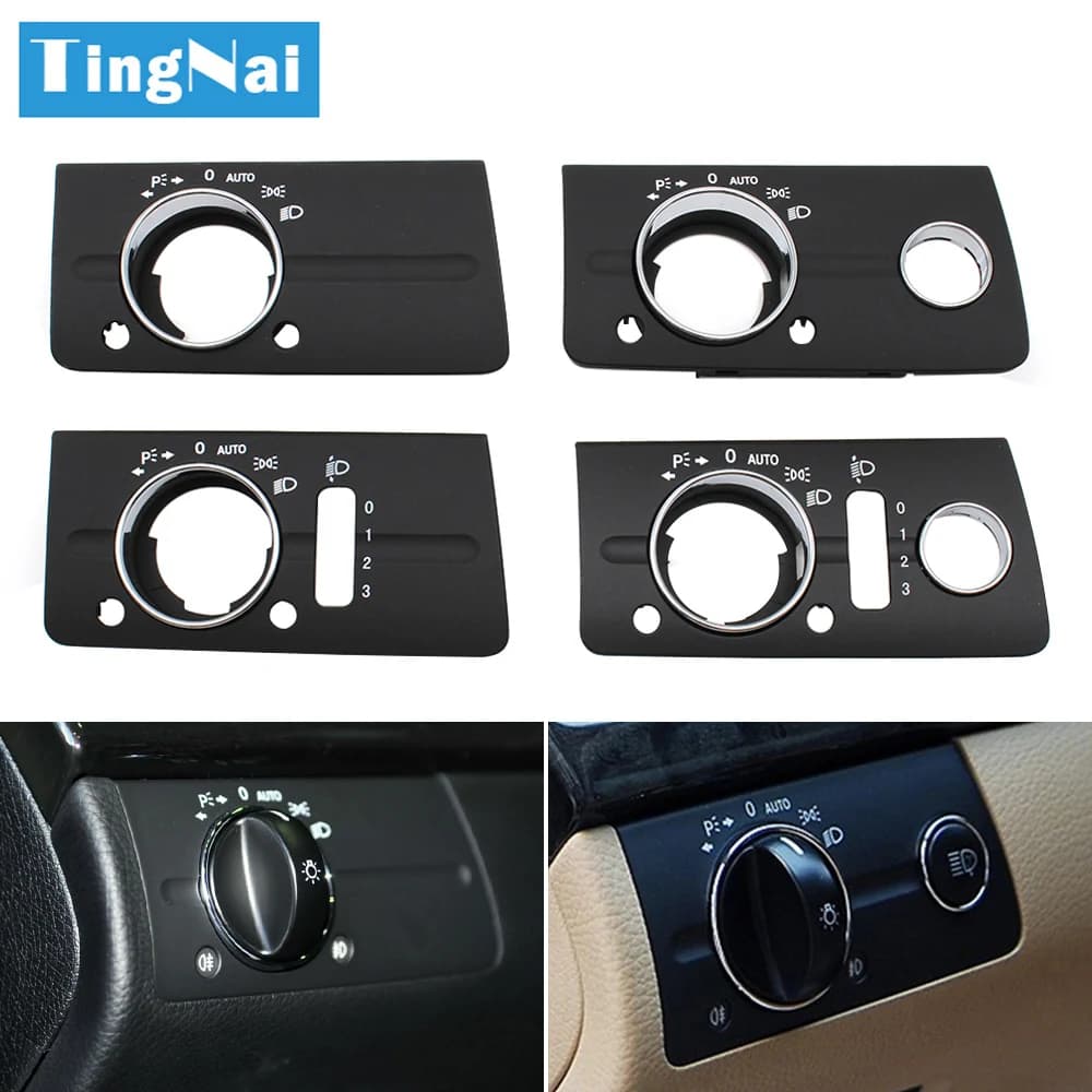 LHD RHD tableau de bord avant phare lampe interrupteur couvercle garniture remplacement pour Mercedes Benz W211 classe E 320 350 550 2003-2008