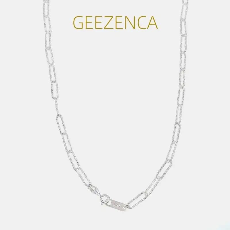 Collier à maillons en argent regardé 925 pour femme, trombone torsadé, tour de cou à paillettes, colliers de la présidence, simple, chic, hip hop, 45cm