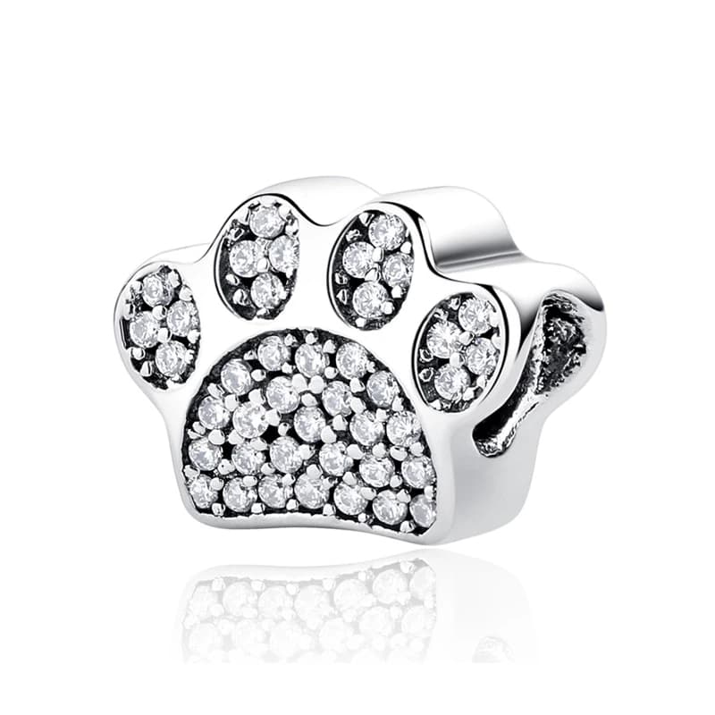 Breloques originales en argent Sterling 925, pendentif d'amour imprimé patte de chien et de chat, perles adaptées à la marque, bracelets et colliers, bijoux à faire soi-même pour femmes