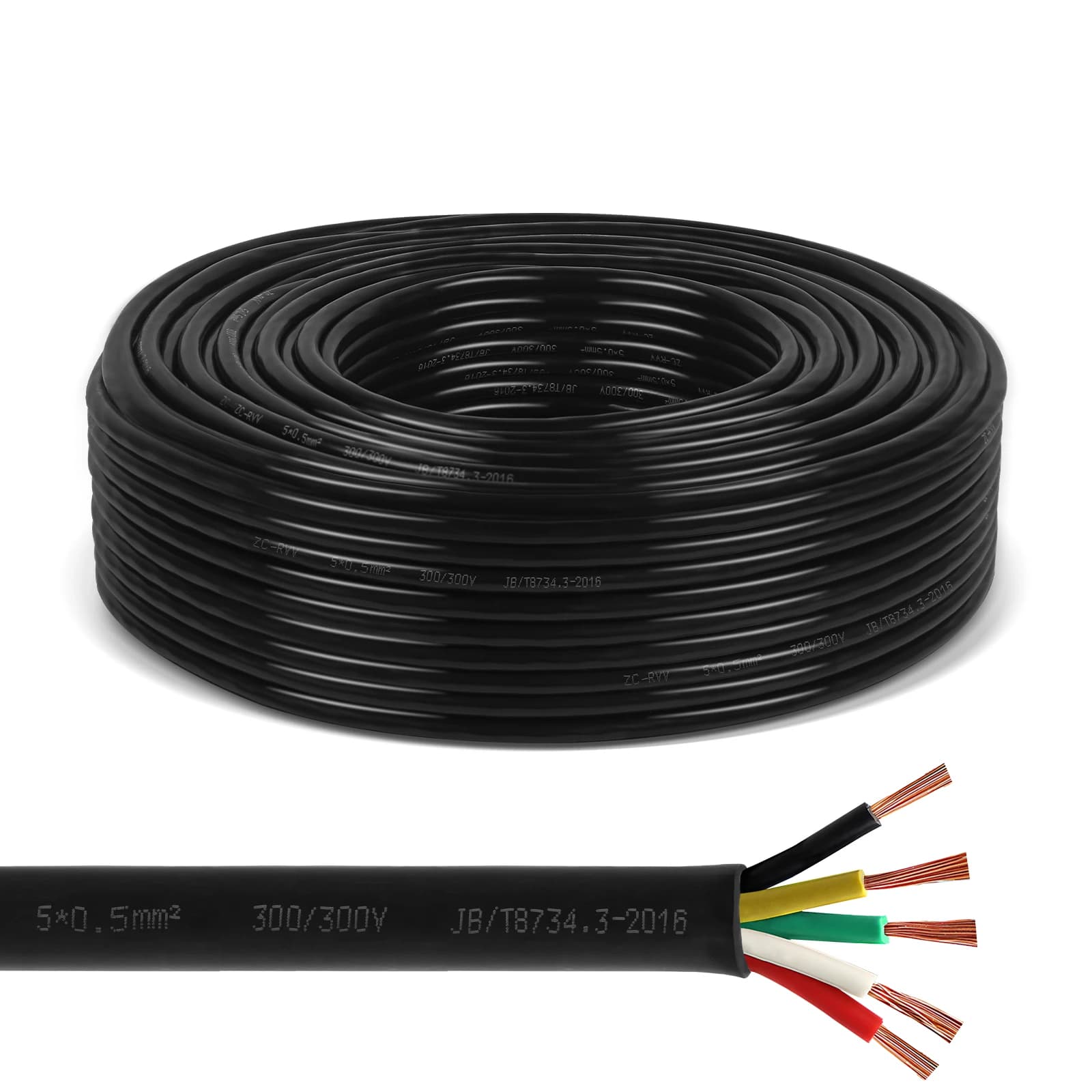 AOHEWEI 5M 5/7 Core outil câble remorque prise connecteur veste noire fil de cuivre Audio 12V pour caravane camion Industy