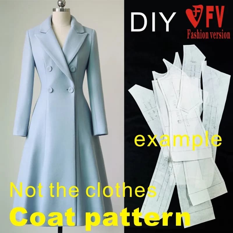 Nouveau modèle de manteau mi-long femme grand nom 1:1 vêtement structure de couture BFY-221 de dessin