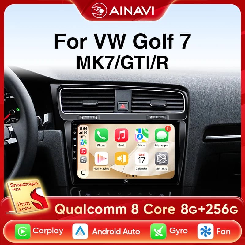 Ainavi autoradio pour Volkswagen VW Golf 7 MK7 GTI 2012 2013 -2020 sans fil Carplay Android Auto multimédia GPS 2 Din autoradio