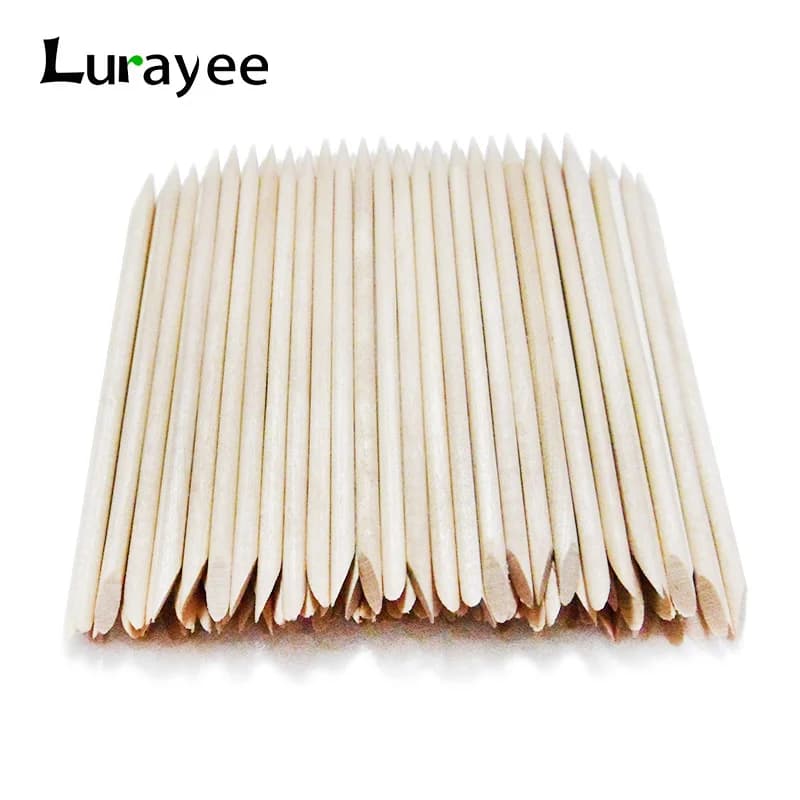Lurayee – poussoir à cuticules pour ongles, bâtons en bois Orange, dissolvant de manucure, Design en bois, vernis à ongles Gel, bâton de dessin pour Nail Art