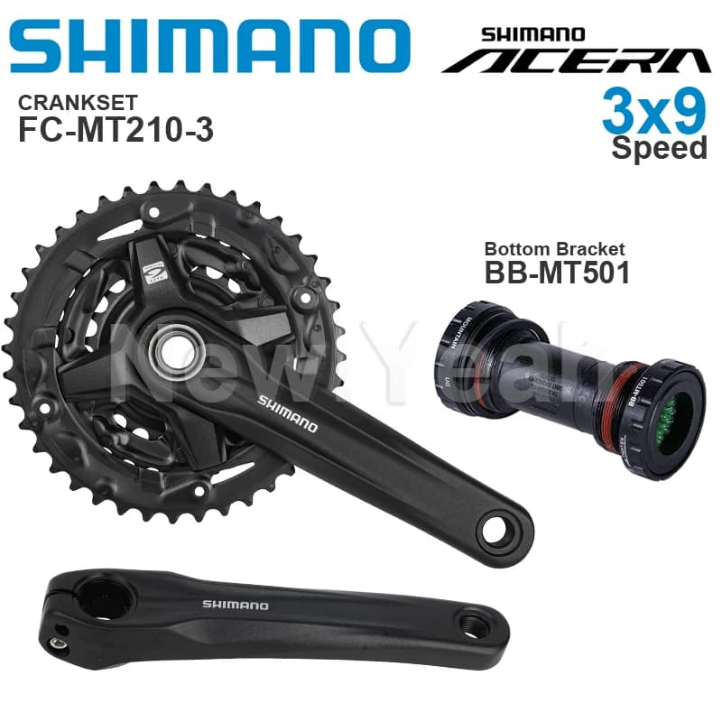 Groupe de vitesses SHIMANO ACERA M3000 3x9 avec pédalier FC-MT210-3 et boîtier de pédalier DEORE T6000 BB-MT500 MT501, pièce d'origine