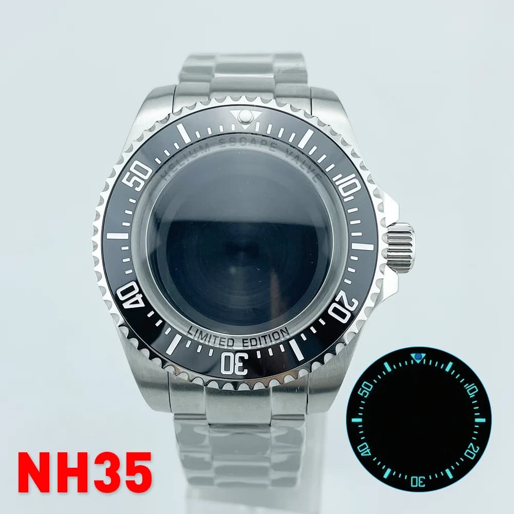 Grand boîtier de montre étanche 500M, 43.5mm, étanche, haute qualité, avec Bracelet Compatible avec mouvement ETA2824 / NH35A