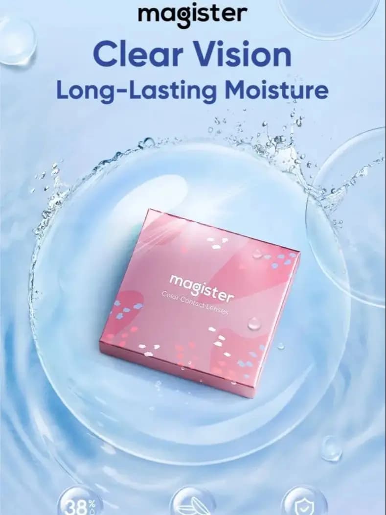 (-1.00~-10.00) MAGISTER Lentilles de contact graduées de 14 mm avec dioptries, lentilles de contact HD et souples transparentes, ensemble avec pince à lentilles, 6 mois