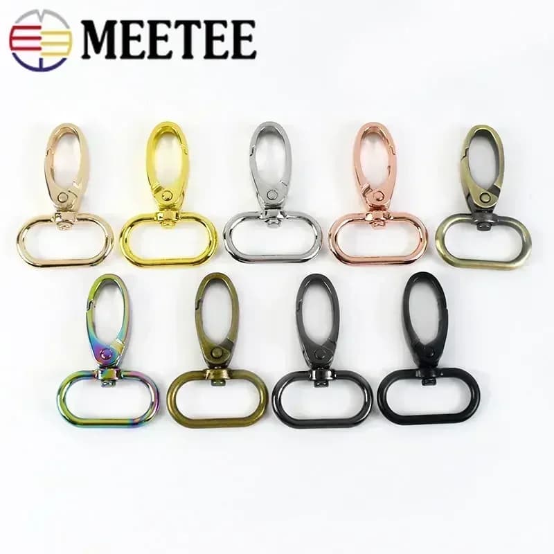 Boucles de sangle en métal, 50 pièces, crochets à pression, sac à main, cintres, bricolage, clé, accessoires en cuir