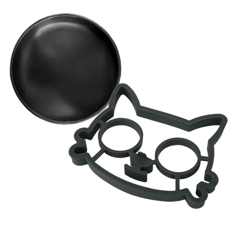 Forme de Gel de silice plus épaisse en Silicone pour chat, pour frire les œufs, outils pour petit déjeuner, Omelette, dispositif de moule, anneau de crêpes, outil de cuisine en forme d'œuf