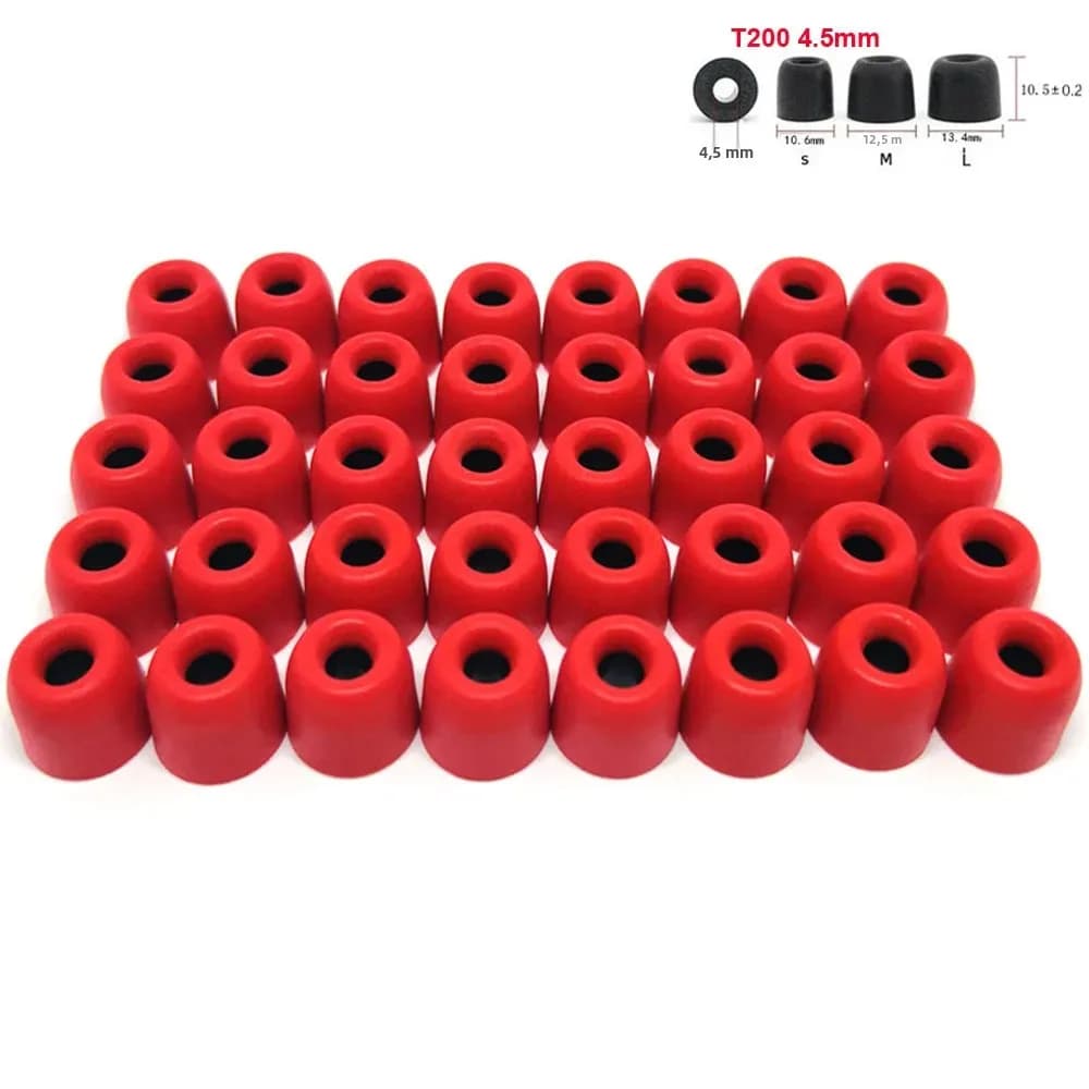 20 paires d'embouts d'oreille en mousse à mémoire de forme de remplacement T200 (S M L), coussinets d'oreille en éponge de 4.5mm, embouts d'oreille à isolation phonique pour écouteurs