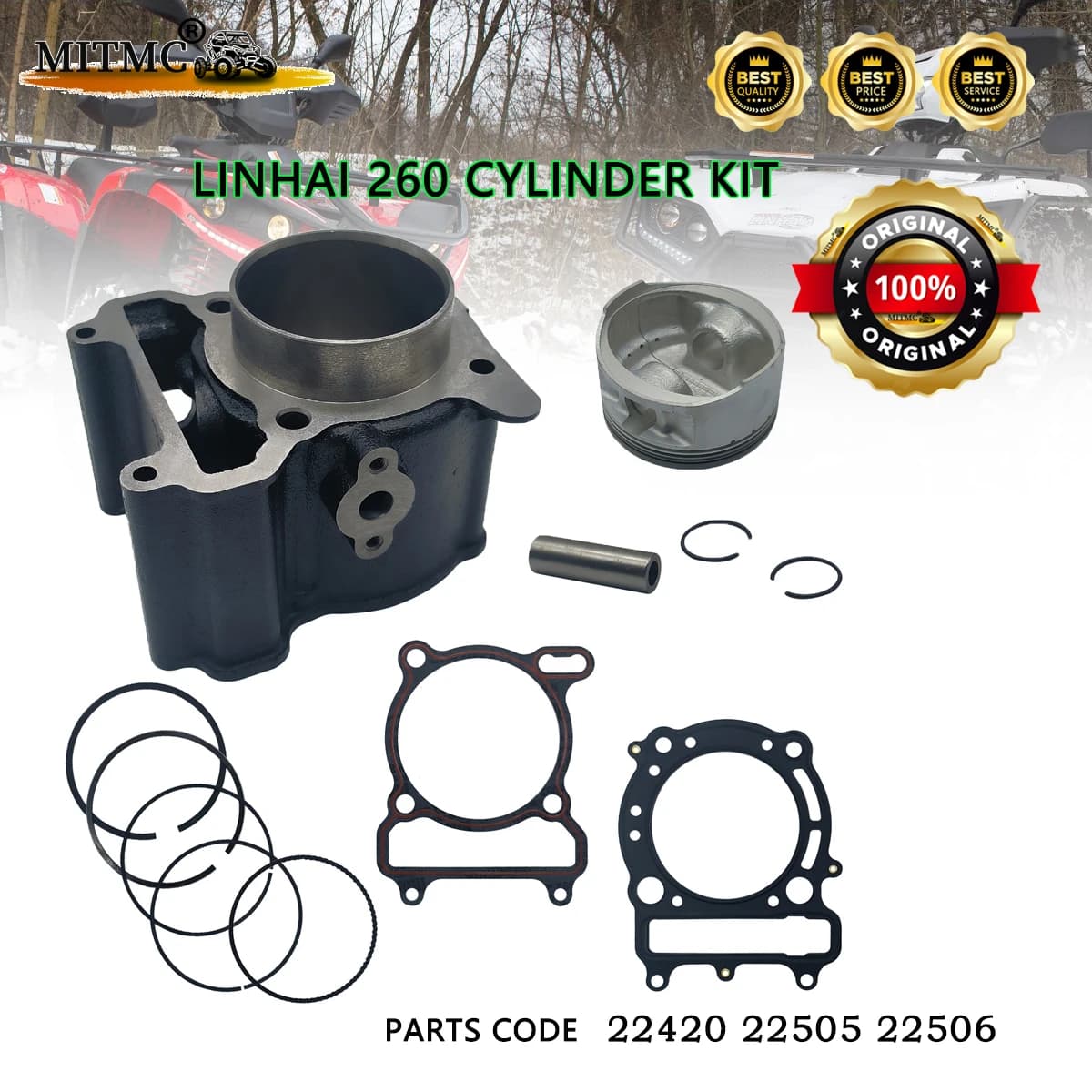Kit de joint de piston à intervalles pour Linhai, 260 RL Call AD GO KART 22420 22505 22507 22508 22506 22416 22421