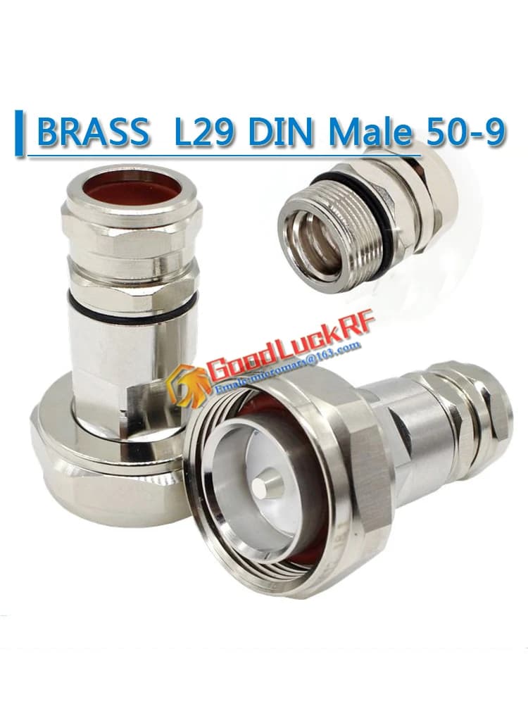 Connecteur coaxial RF L29 DIN mâle à sertir et à souder 1/2'' super flexible, connecteur d'alimentation 50-9 standard Andrew en laiton