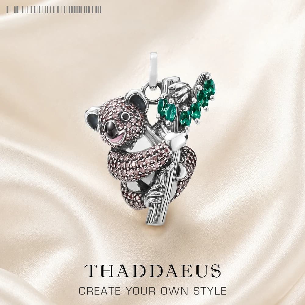 Pendentif Koala d'été en argent Sterling 925, flambant neuf, bijoux fins européens, cadeau Animal puissant pour femmes et hommes