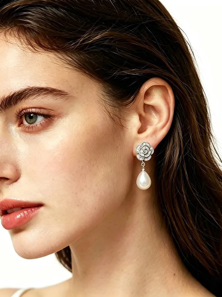 Boucles d'oreilles en argent sterling 925 originales de qualité supérieure pour femmes, boucles d'oreilles en perles de culture d'eau douce naturelles, blanches et noires