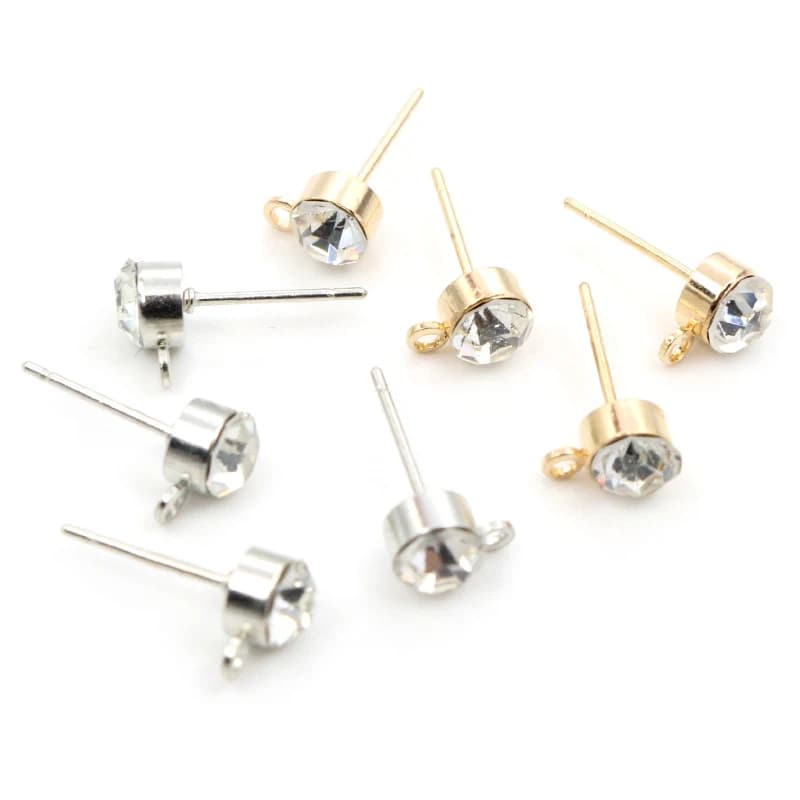 50pcs 4mm 5mm 6mm Strass Broches Boucles Boucle D'oreille Conclusions De Base Pins Bouchons Connecteur Pour Les Bijoux DIY la fabrication des Accessoires Fournitures