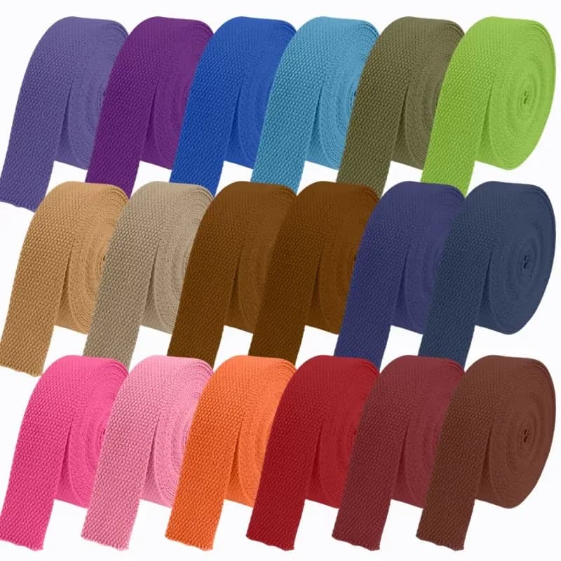 Ruban Polarisé en Toile de Coton et Polyester, 5 Mètres, 20/25/32/38mm, 2mm, pour Sangle de Sac à Dos, Ceinture, Bricolage, Bande de Vêtement