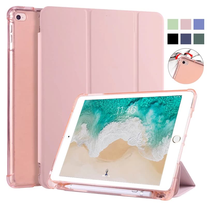 Pour iPad 9e 10e génération étui avec porte-stylo couverture intelligente à trois volets pour iPad 10 2 10.2 9.7 iPad 9 10 8 7 6 5e génération Air 11 4 5
