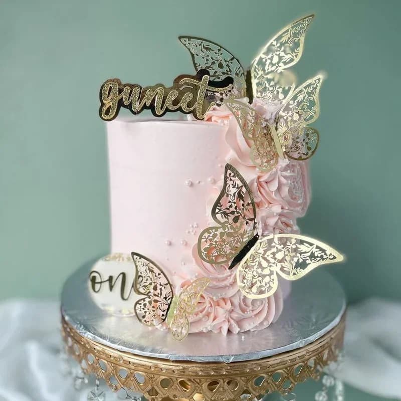 12 décorations de gâteau en forme de papillon doré, idéales pour les gâteaux de filles, papillons décoratifs pour la décoration de gâteaux, accessoires pour fêtes d’anniversaire.