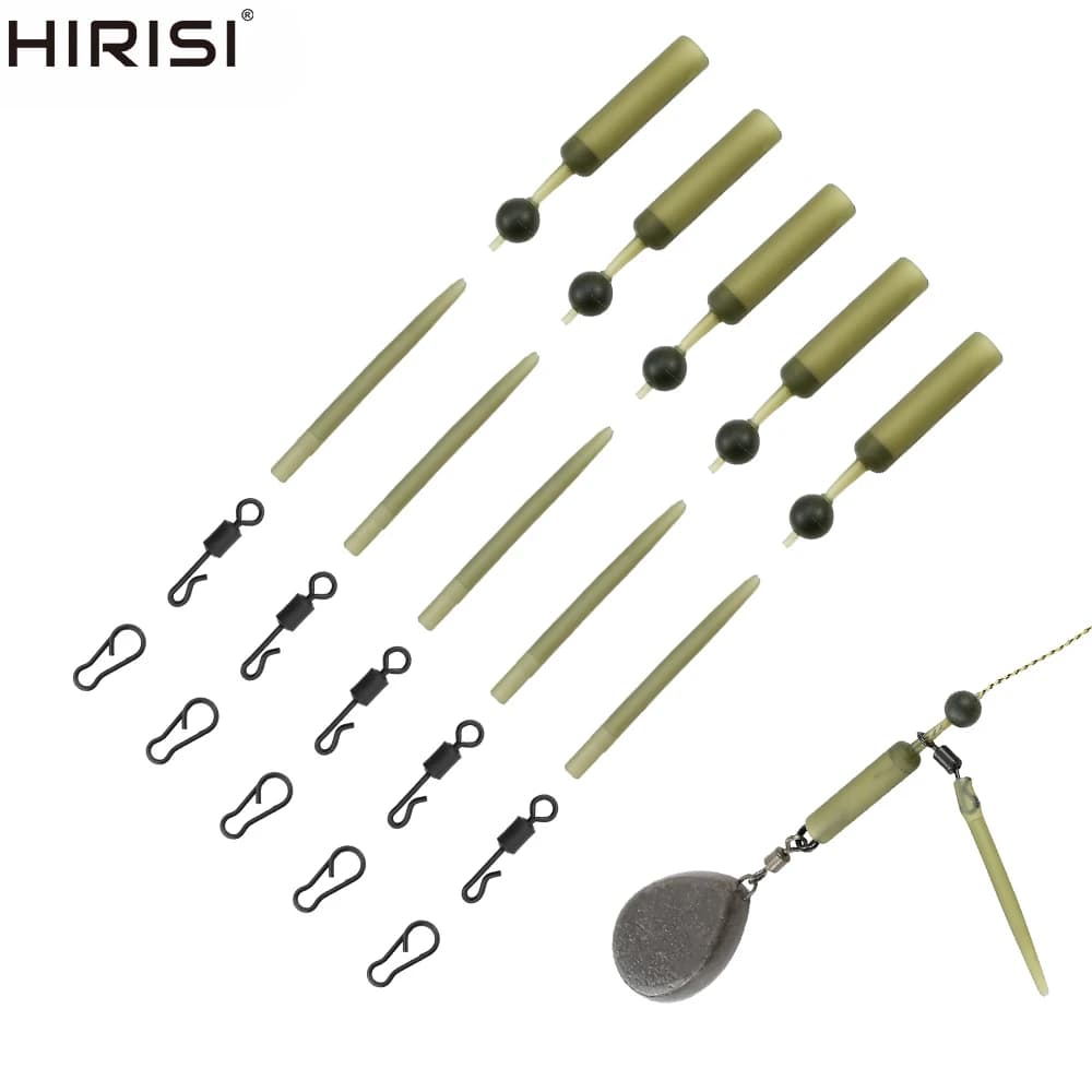 Kit de 5 Montage Lead Clip Kit Manchons caoutchouc Émerillons Anti tangles Quick snap Clips de plomb de sécurité M20