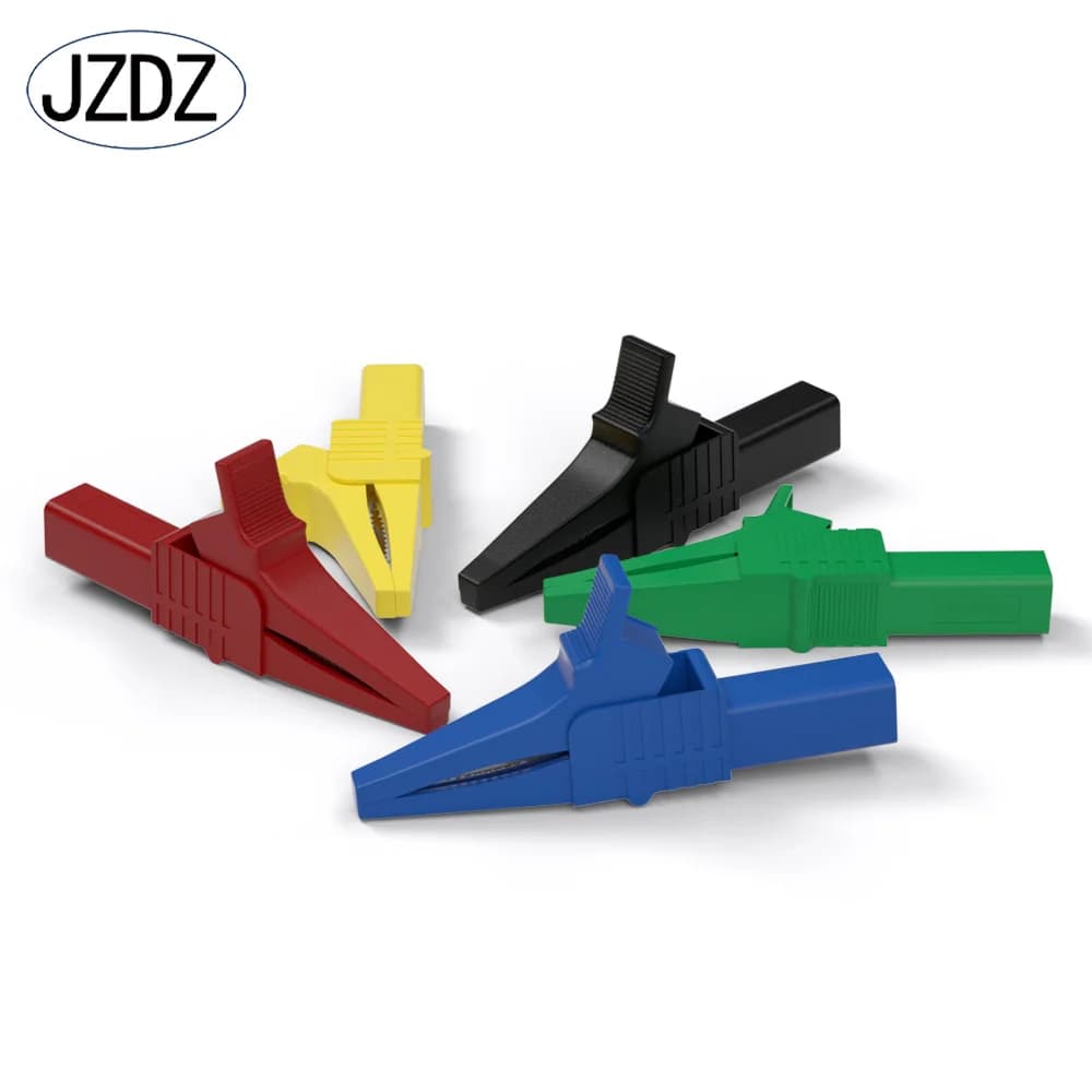 JZDZ 2 pièces 32A 1000V cartouches Crocodile pinces de Test de sécurité pour fiche banane enveloppée de 4MM J.60039