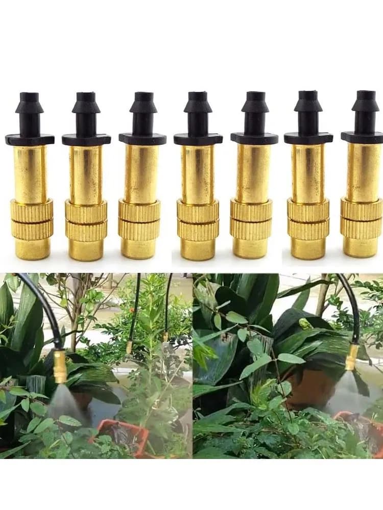 Buse de pulvérisation en cuivre, tube 4/7, brumisateur, arrosage, Irrigation, refroidissement, pulvérisateur en laiton, pour système de jardinage, 5/10 pièces