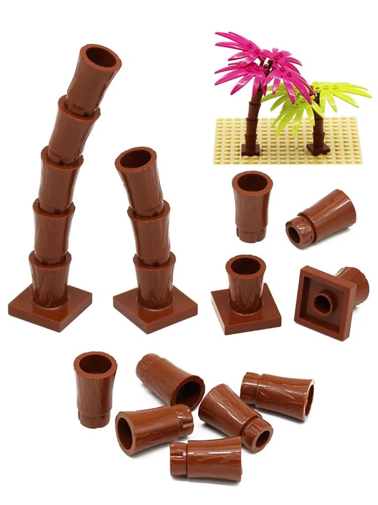 Marumine 6135 Tronc de palmier avec base croisée 2563, Briques MOC, Kit de modélisation pour maison, jardin, arbres et plantes, Blocs, Accessoires et Pièces