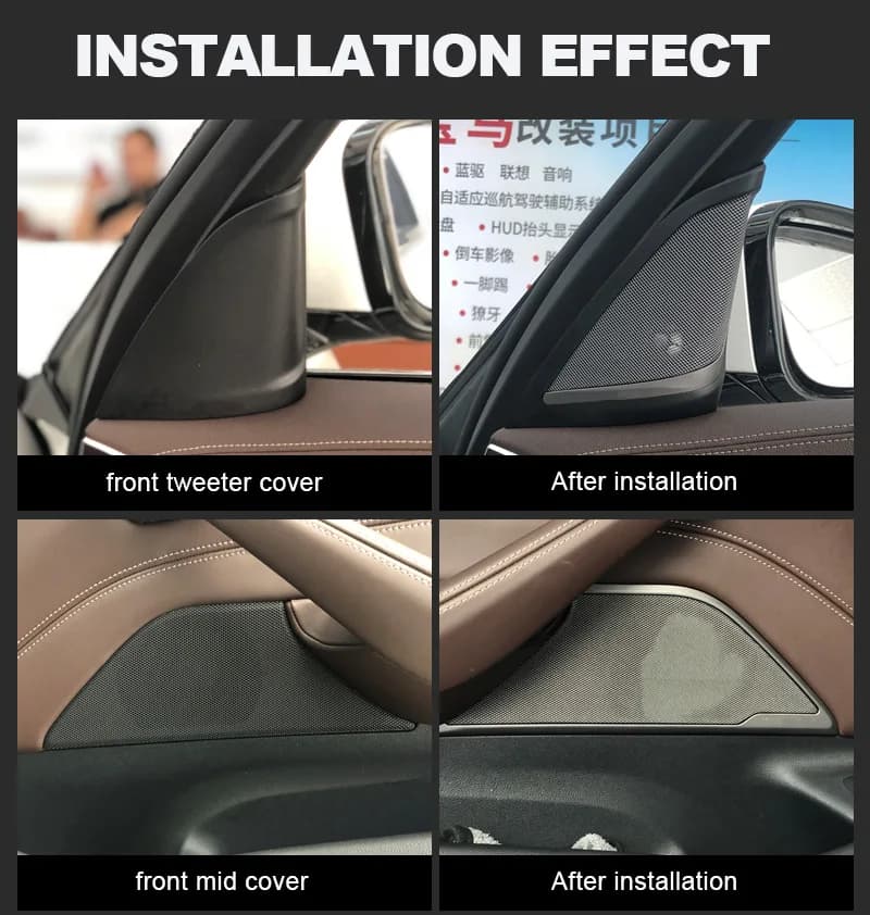 Couvercle de circulation de twecirculation de porte avant de voiture pour BMW G30, série 5, tête de trompent audio, cadre de klaxon aigu, haut-parleur, accessoires de décoration, remise en état