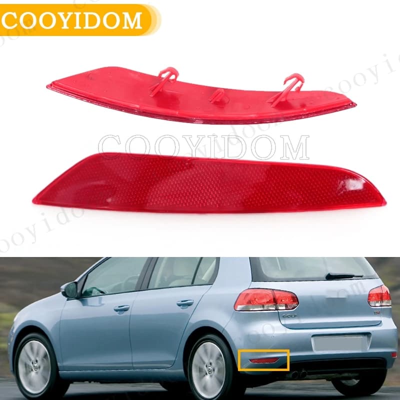 Lampes de réflecteur de pare-chocs arrière de voiture, style de voiture, feu arrière, sans ampoules, Volkswagen Golf 6, 2009, 2010, 2011, 2012, 2013