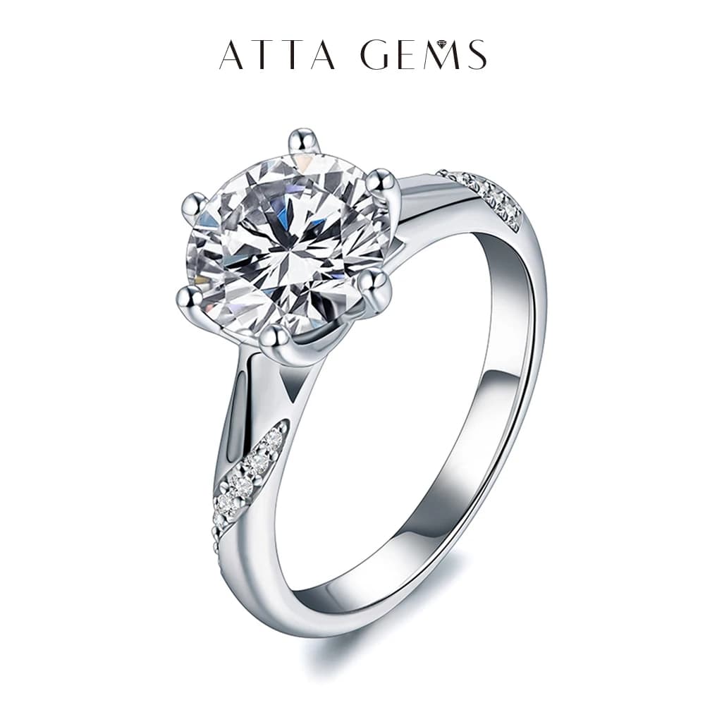 Bague en argent regardé 925 pour femme, style classique, bague en diamant Moissanite, fête de mariage, bague de travailleurs, bijoux fins, 1ct, 2ct, 3ct