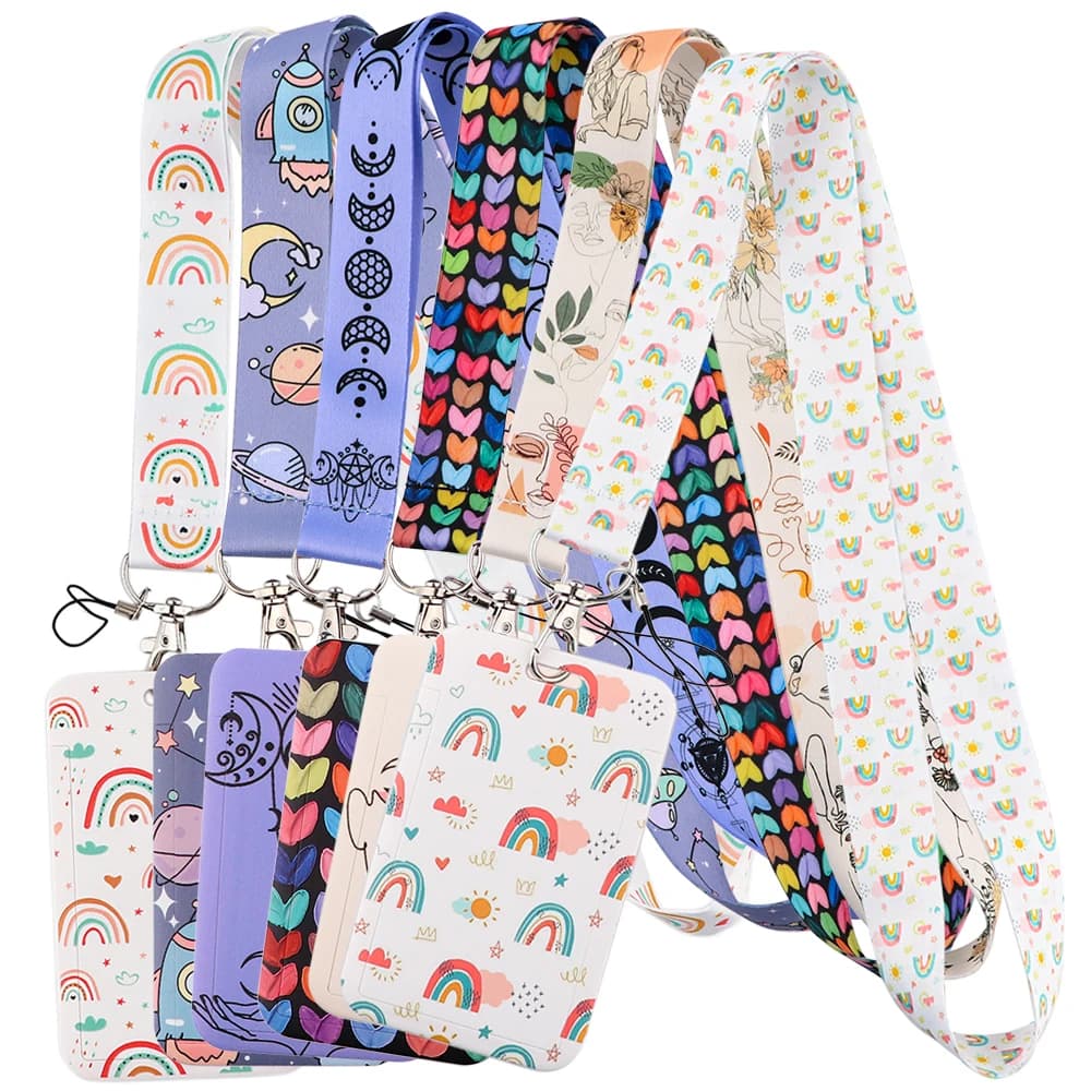 DZ1276 nouveau arc-en-ciel sangle de cou lanière pour clés carte d'identité gymnase sangles de téléphone portable USB porte-badge bricolage accrocher corde Lariat lanière