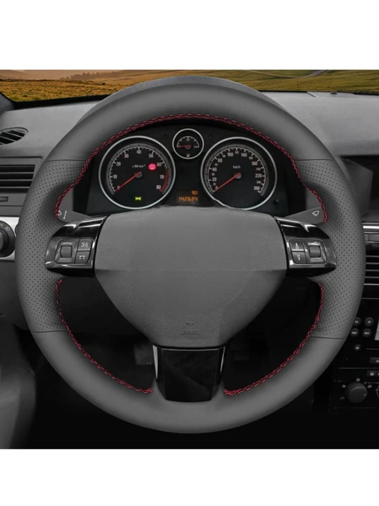 Housses de volant de voiture en cuir véritable noir, pour Opel Astra (H) Zaflra (B) Signum Vectra (C) Vauxhall Astra Holden Astra