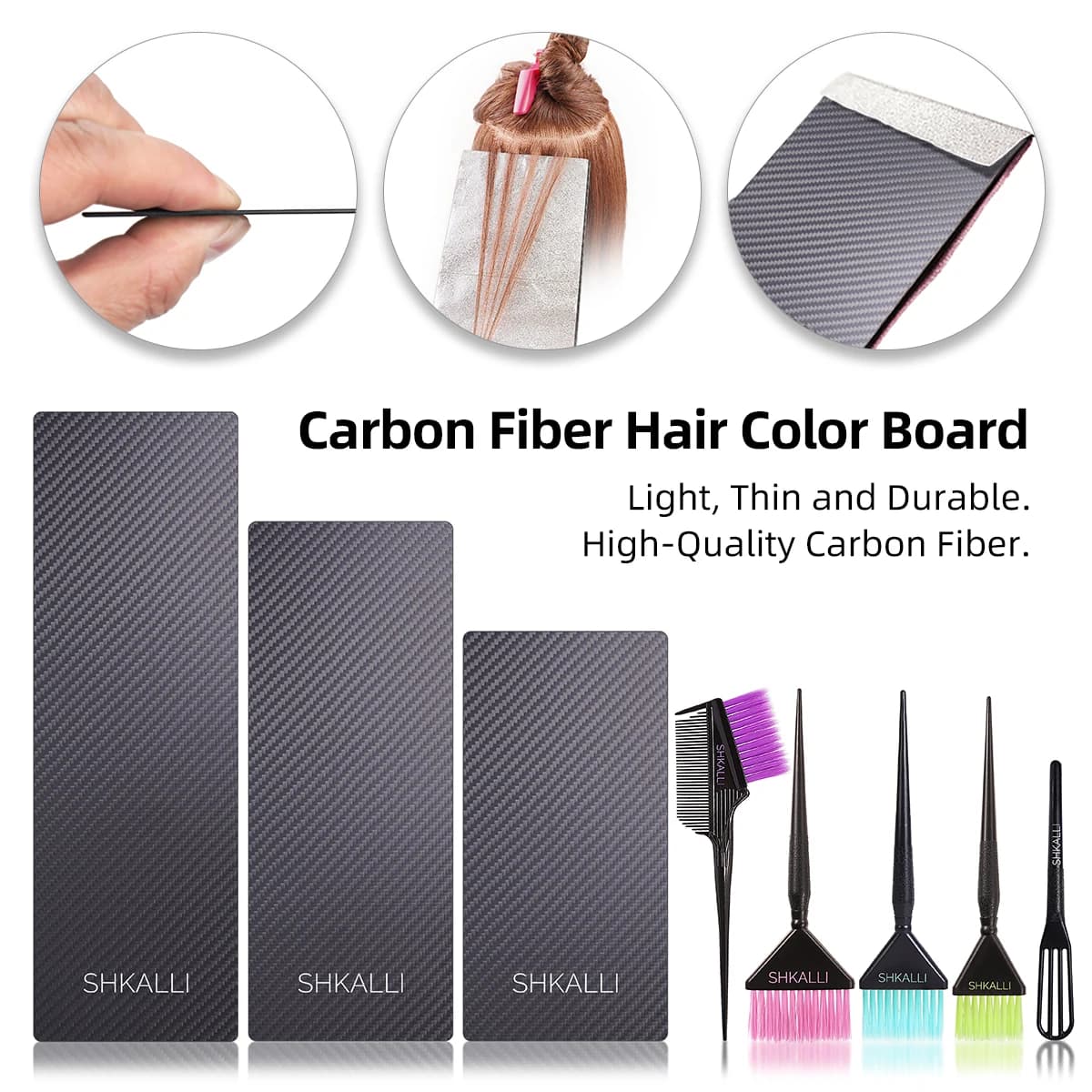 SHKALLI – planche de Balayage professionnelle en Fiber de carbone et ensemble de brosses, Kit d'outils de teinture capillaire pour coiffeurs