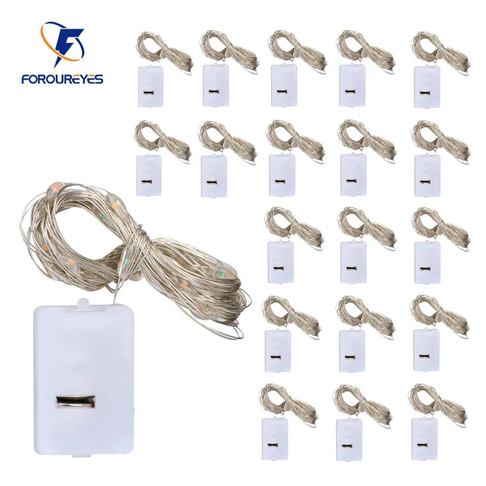 20 pièces Mini LED guirlandes lumineuses 2m 20LED étanche fée lumières 3 Modes alimenté par batterie pour bricolage noël nouvel an décoration de la maison