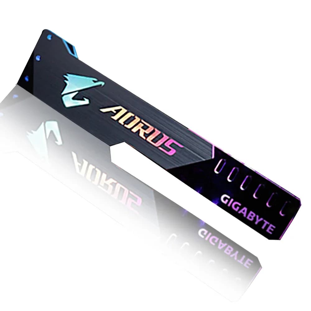 Support GPU en aluminium Aorus 5V3Pin, Support VGA RGB MSI ROG NVIDIA A-RGB, Support de carte vidéo horizontale en métal AURA 12V MOD personnalisé