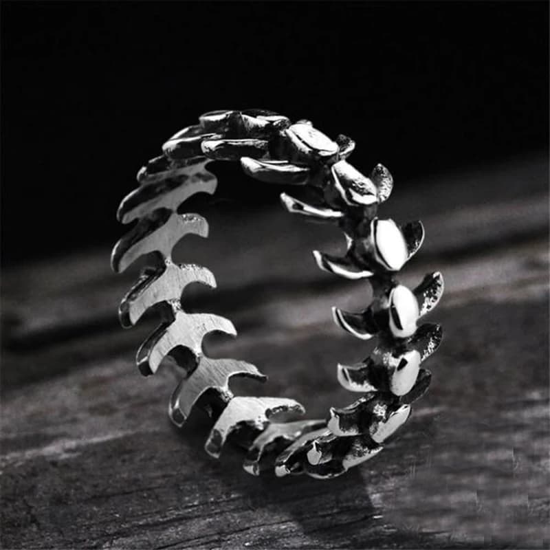 Bague Punk en arête de poisson en acier inoxydable pour hommes, Style Vintage, classique, Rvs, bracelet de mariage, Sport décontracté, cadeau pour petit ami