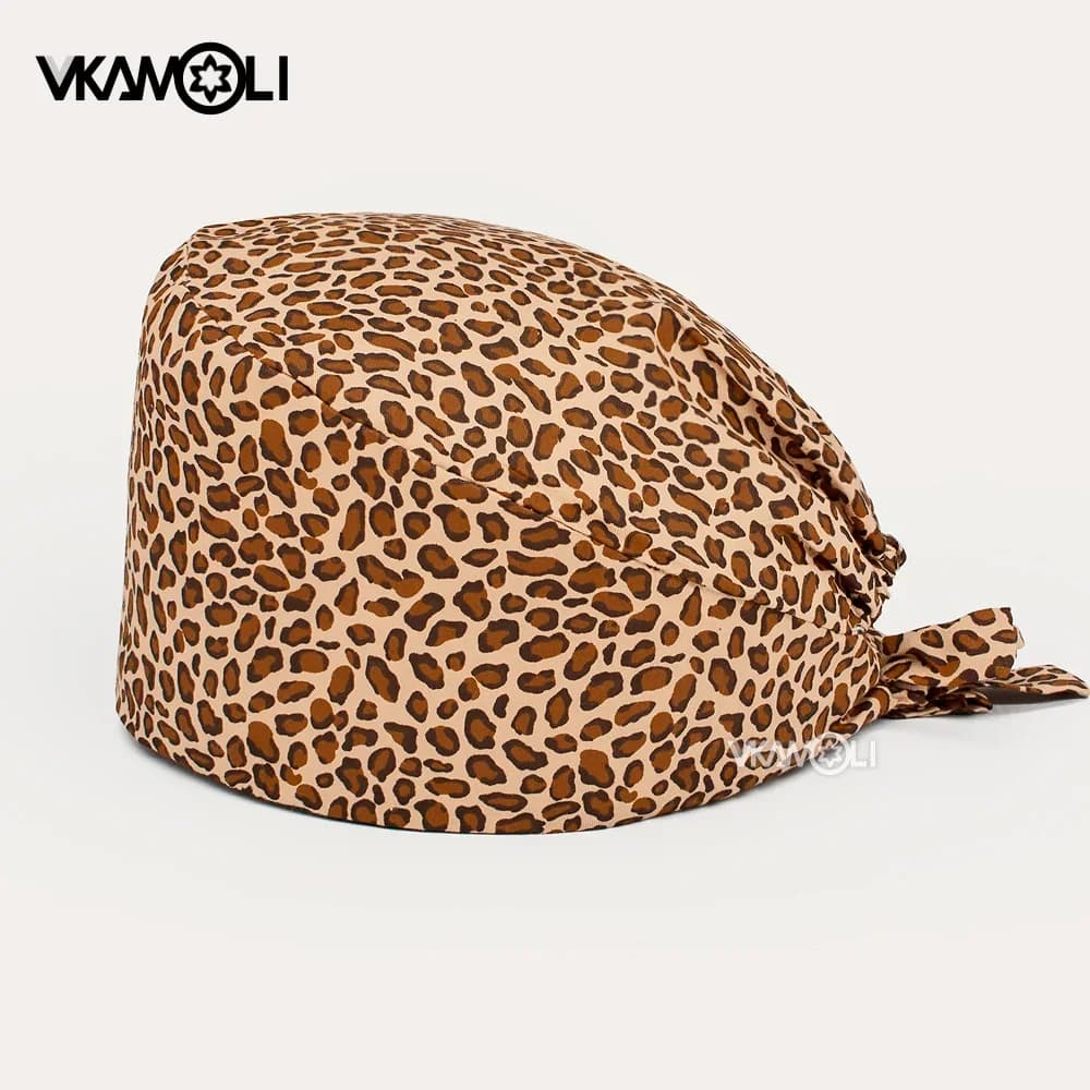 Chapeau de travail sexy à motif léopard pour femmes, casquettes de gIslande imprimées, chapeau d'agence de station de service de santé, chapeaux de beauté, chapeau d'infirmières de laboratoire