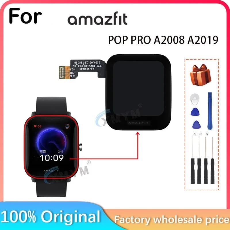 Montre connectée Huami Amazfit Pop Pro A2008 A2019, écran LCD Écran Tactile LCD de 1.43 Pouces, Flambant Neuf