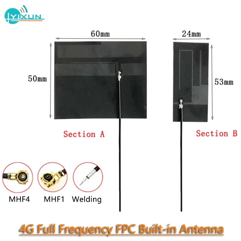 Module GSM GPRS 2G 3G 4G LTE nb-iot, câble d'antenne FPC intégré pleine bande, Gain élevé de 10cm, 8/10dbi avec colle 3M, soudage MHF1 U.FL