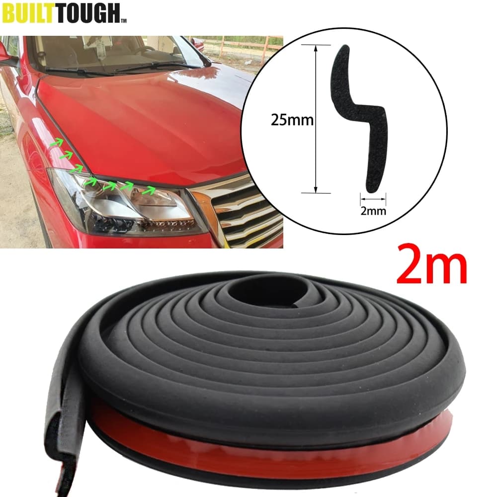 Bande d'étanchéité universelle de Type Z pour voiture, 2m, autocollant, garniture d'isolation phonique, pilier de tableau de bord, Protection élastique, étanche