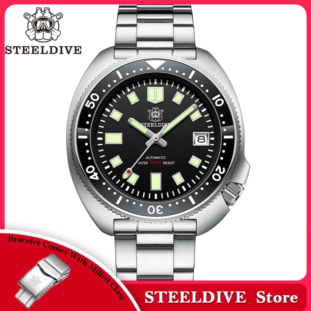 SD1970 meilleur vendeur Steeldive marque 44MM verre saphir céramique lunette insérer lumineux hommes NH35 montre de plongée avec lunette en céramique